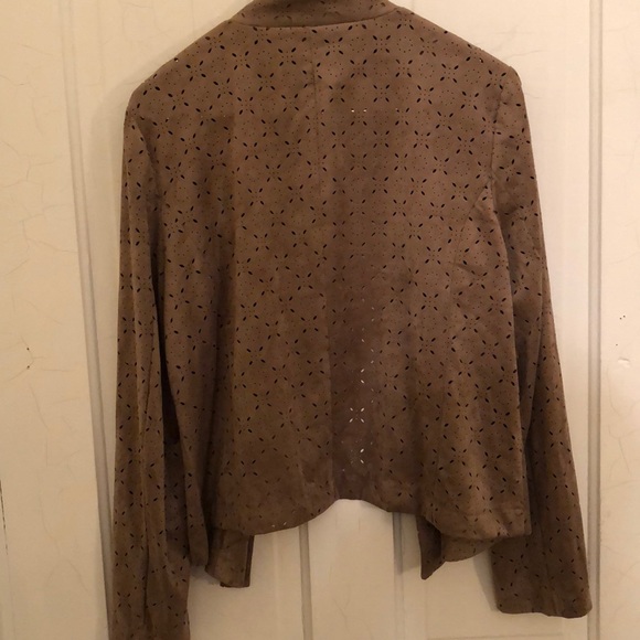 Faux suede brown cardigan L - Picture 4 of 8